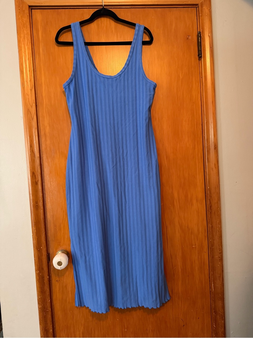 Offline by Aerie Ribbed Blue Midi Tank Dress
